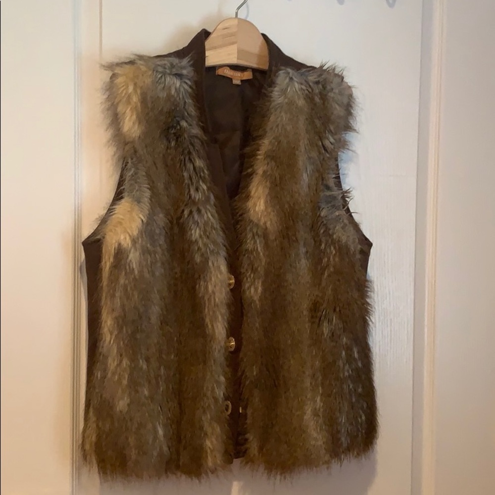 Ellen Tracy Faux Fur Lined Vest